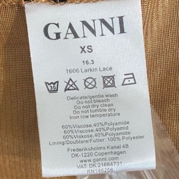 GANNI Larkin Peplum Black Lace Cocktail Dress NEW WITH TAGS SIZE XS - Picture 5 of 7